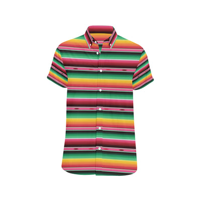 Mexican Blanket Classic Print Pattern Men's Short Sleeve Button Up Shirt