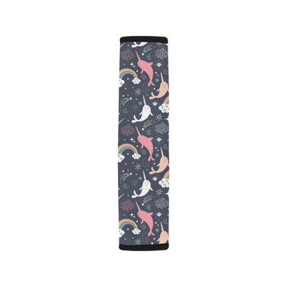 Narwhal Pattern Print Design 01 Car Seat Belt Cover