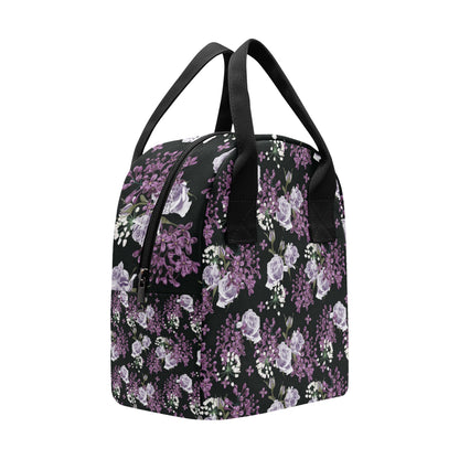 Lilac Pattern Print Design LI04 Insulated Lunch Bag