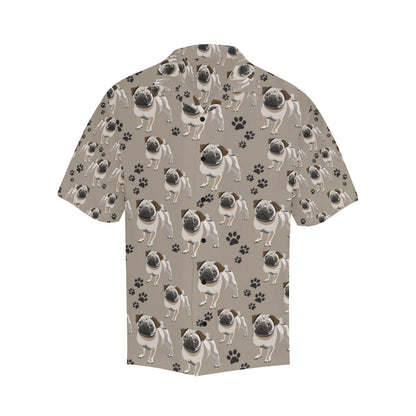 Pug Pattern Print Design A04 Men's Hawaiian Shirt