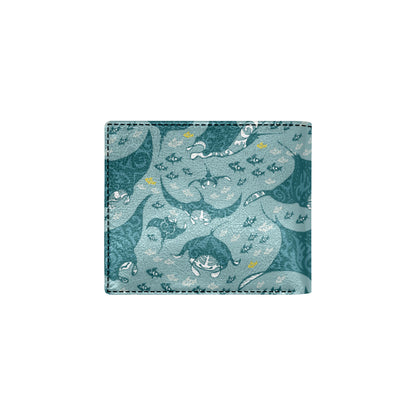 Manta Ray Tribal Pattern Print Design 03 Men's ID Card Wallet