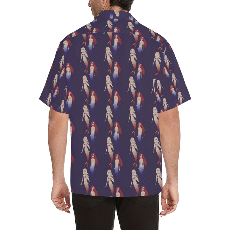 Mermaid Pattern Print Design 02 Men's Hawaiian Shirt