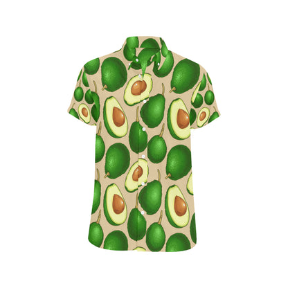 Avocado Pattern Print Design AC010 Men's Short Sleeve Button Up Shirt