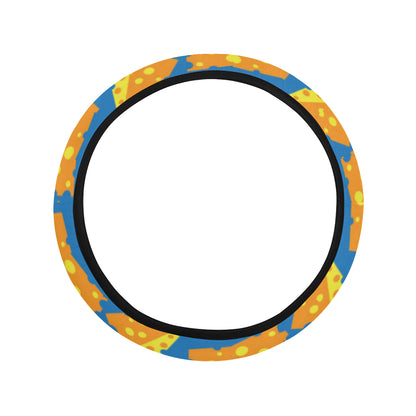 Cheese Pattern Print Design 05 Steering Wheel Cover with Elastic Edge