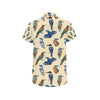 Kingfisher Bird Pattern Print Design 04 Men's Short Sleeve Button Up Shirt