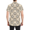 lotus Boho Pattern Print Design LO05 Men's Short Sleeve Button Up Shirt