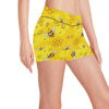 Bee Pattern Print Design BEE01 Yoga Shorts