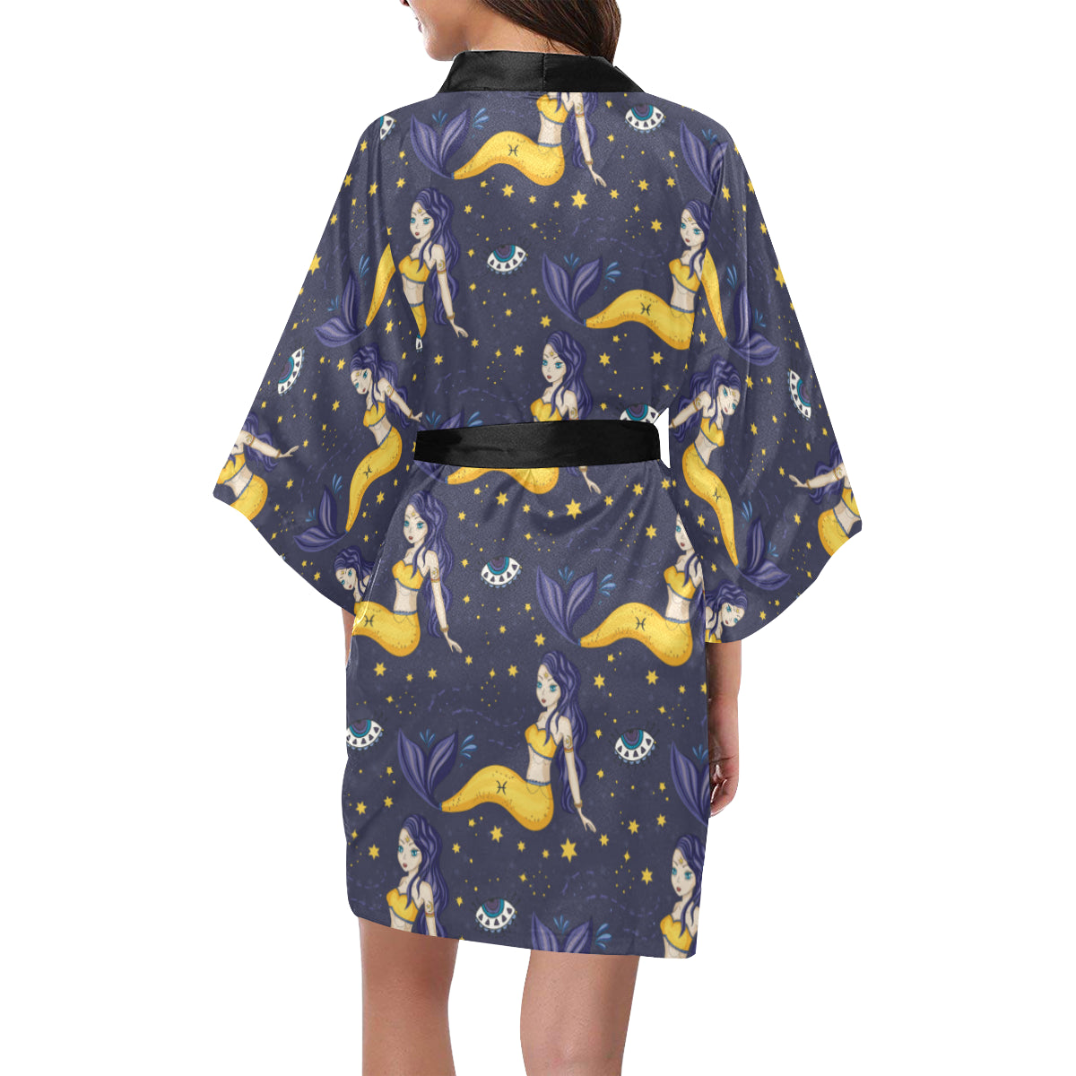 Pisces Pattern Print Design A04 Women's Short Kimono