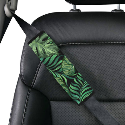 Green Fresh Tropical Palm Leaves Car Seat Belt Cover