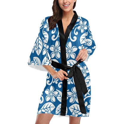 Plumeria Pattern Print Design PM013 Women Kimono Robe