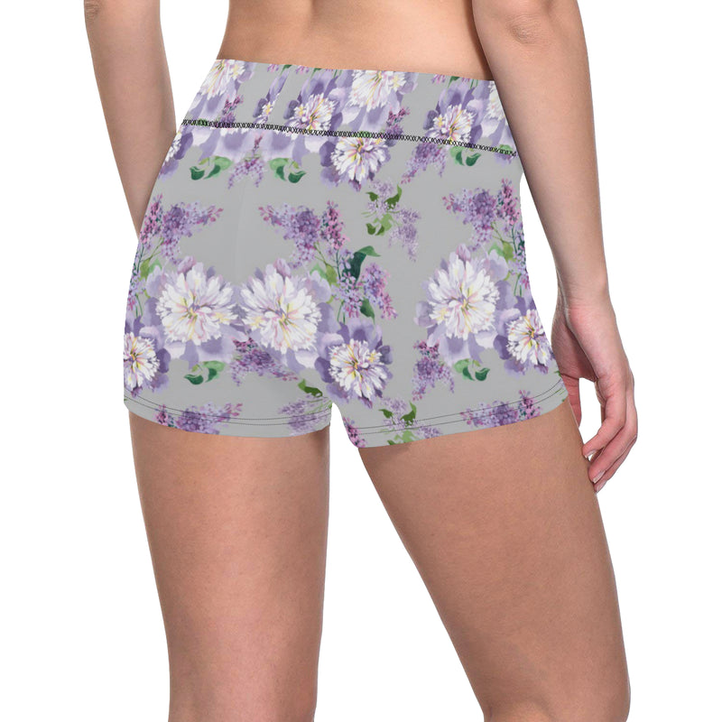 Lilac Pattern Print Design LI07 Yoga Shorts