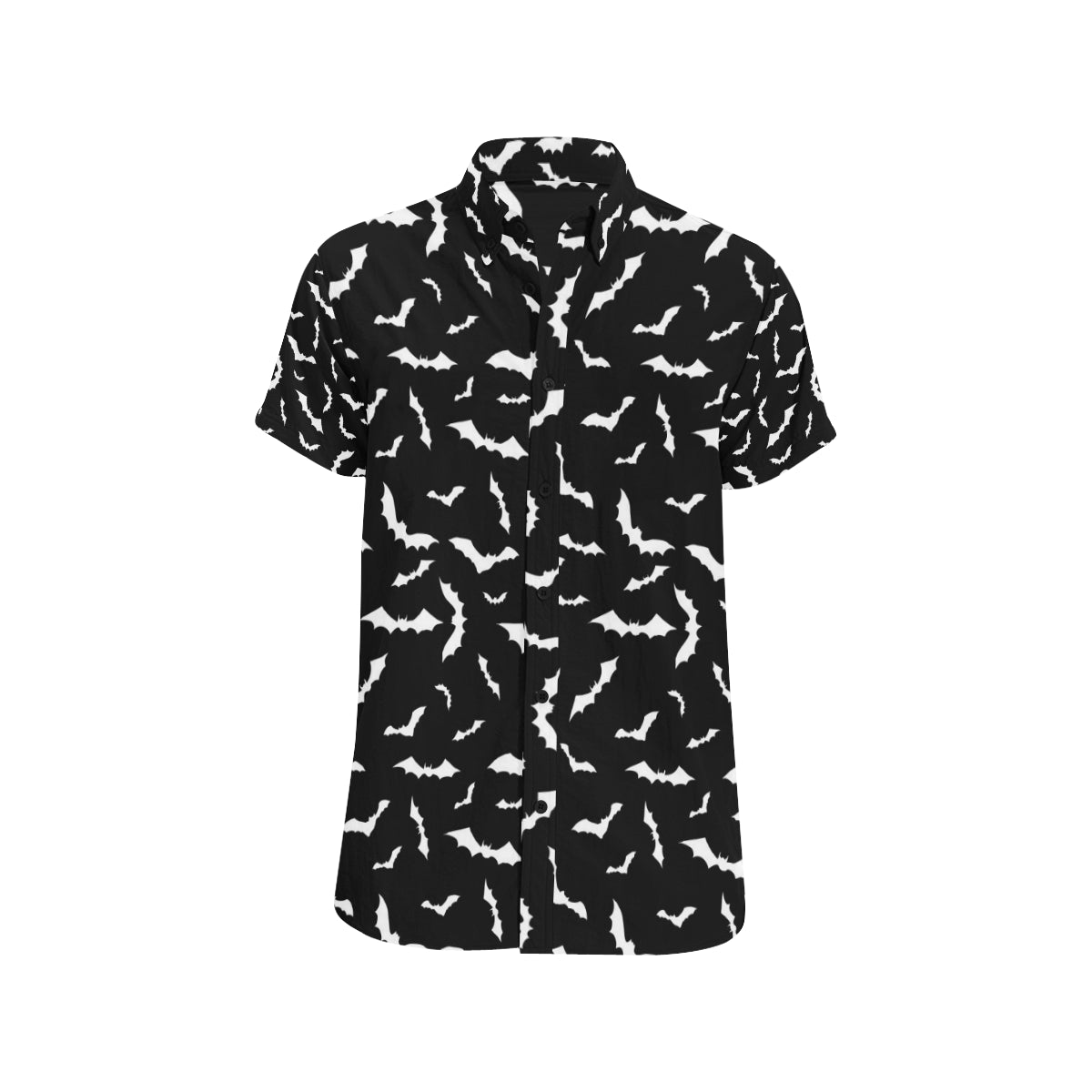 Bat Pattern Print Design 05 Men's Short Sleeve Button Up Shirt
