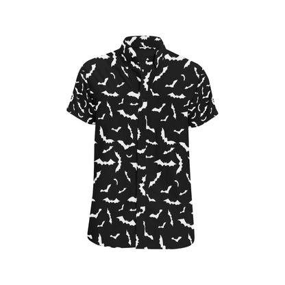 Bat Pattern Print Design 05 Men's Short Sleeve Button Up Shirt