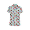 Cupcakes Fancy Heart Print Pattern Men's Short Sleeve Button Up Shirt