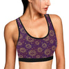 Sun Moon Star Design Themed Print Sports Bra