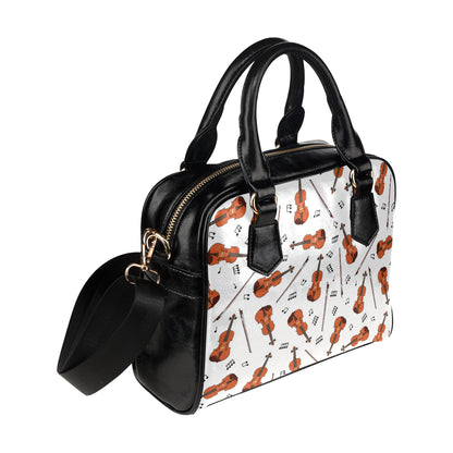 Violin Pattern Print Design 02 Shoulder Handbag