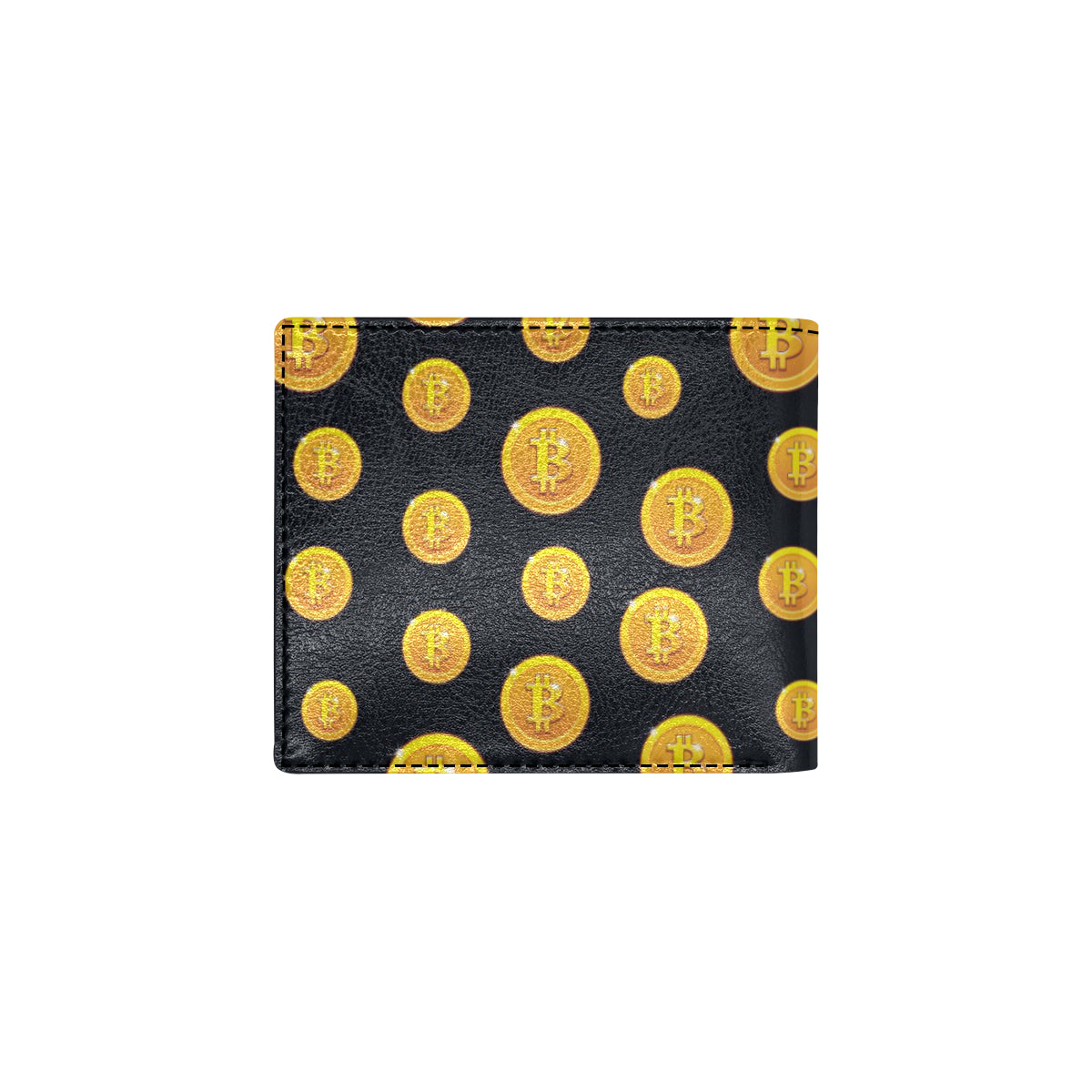Bitcoin Pattern Print Design DO04 Men's ID Card Wallet