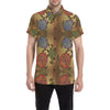 Sea Turtle Tribal Colorful Men's Short Sleeve Button Up Shirt