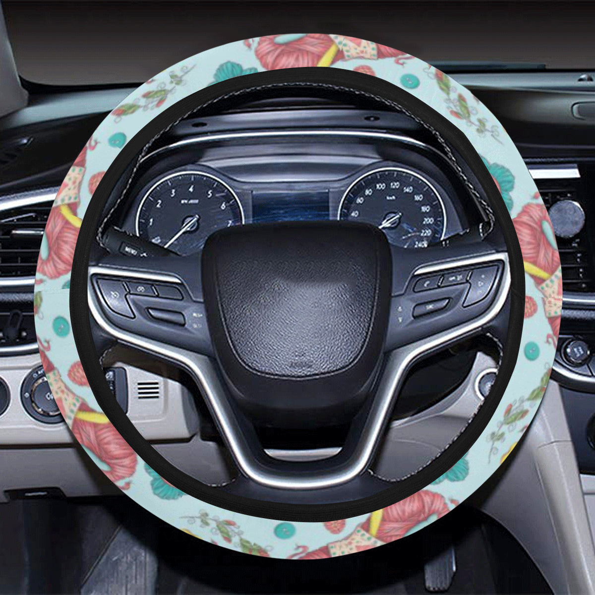 Crochet Pattern Print Design 01 Steering Wheel Cover with Elastic Edge