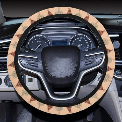 Native American Pattern Design Print Steering Wheel Cover with Elastic Edge