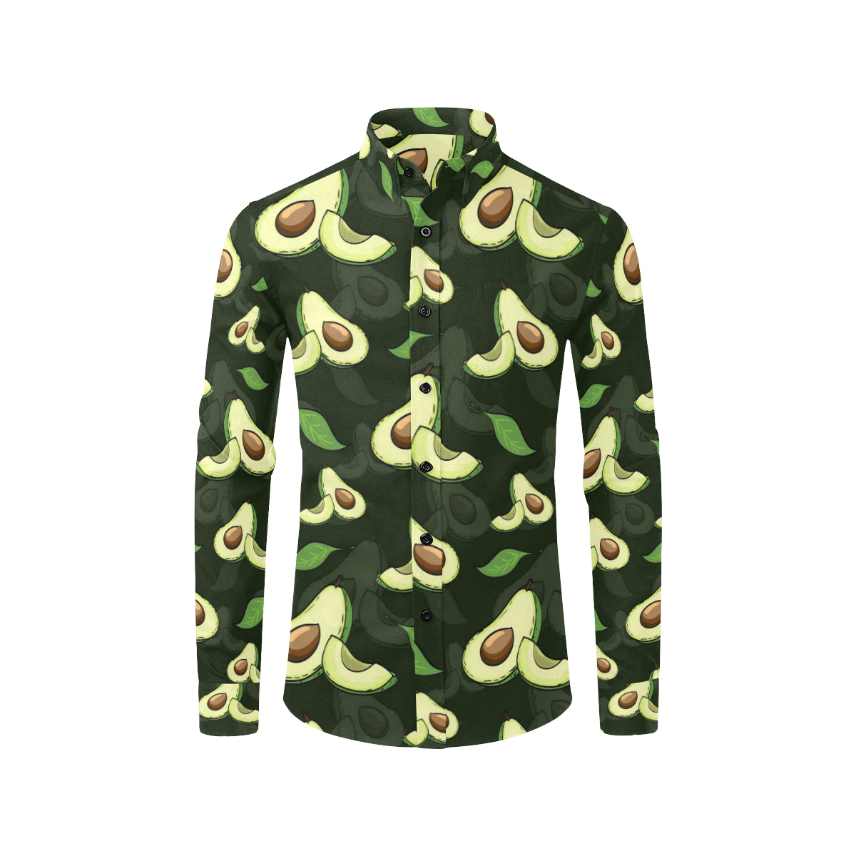 Avocado Pattern Print Design AC07 Men's Long Sleeve Shirt