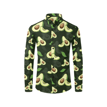 Avocado Pattern Print Design AC07 Men's Long Sleeve Shirt