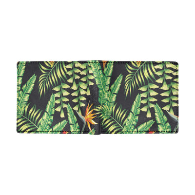 Hawaiian Flower Tropical Palm Leaves Men's ID Card Wallet