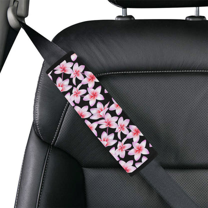 Pink Plumeria Pattern Print Design PM09 Car Seat Belt Cover
