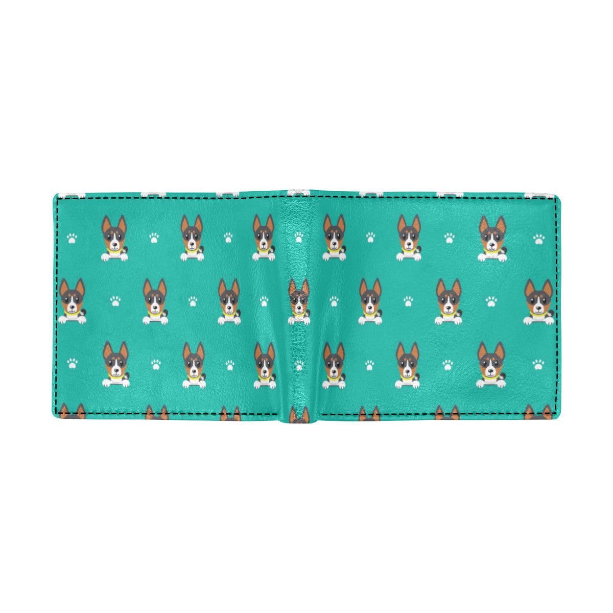 Basenji Pattern Print Design 03 Men's ID Card Wallet