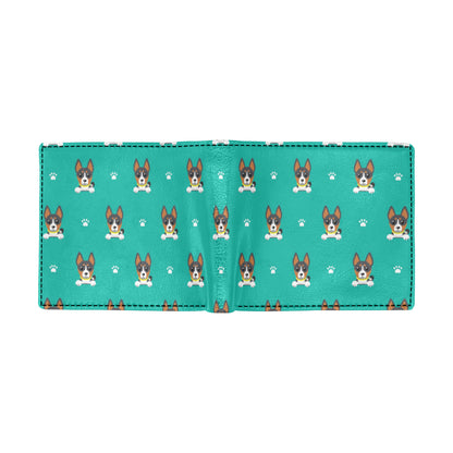 Basenji Pattern Print Design 03 Men's ID Card Wallet