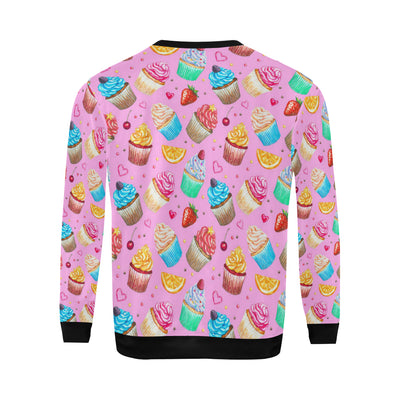 Cupcake Pattern Print Design CP05 Men Long Sleeve Sweatshirt