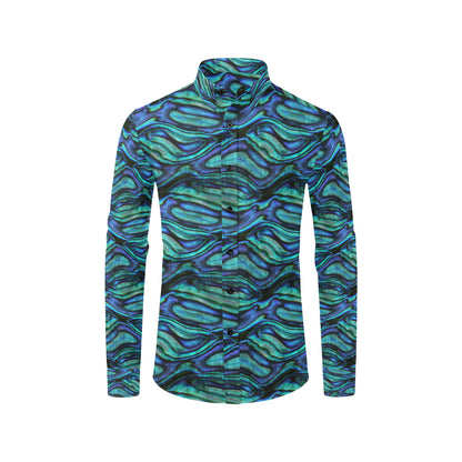 Abalone Pattern Print Design 02 Men's Long Sleeve Shirt