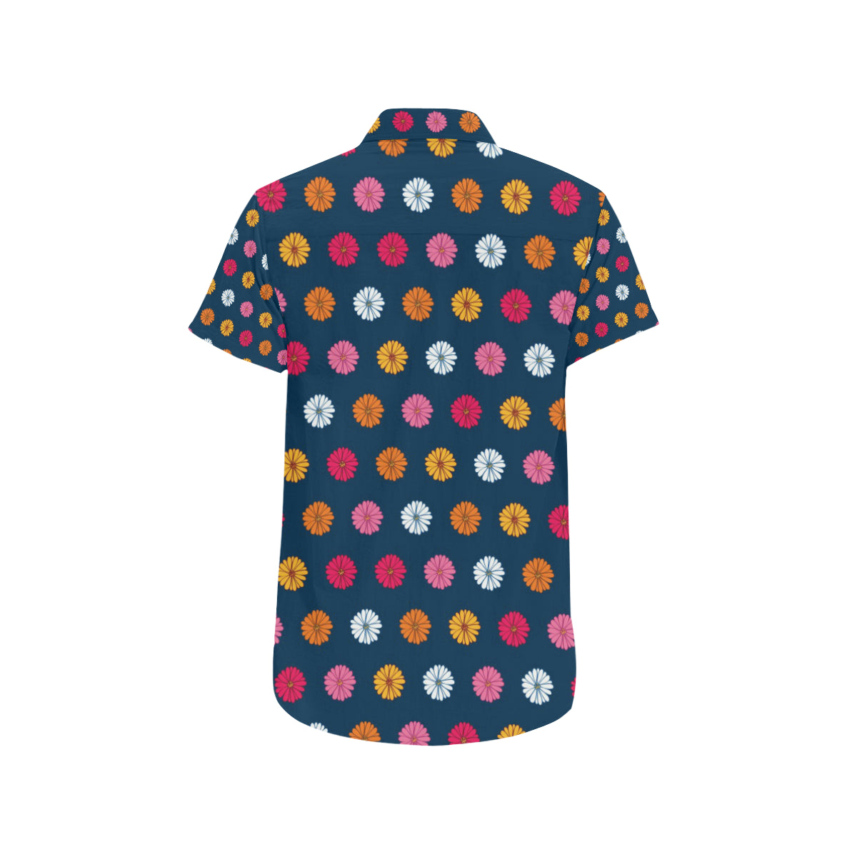 Gerberas Pattern Print Design GB06 Men's Short Sleeve Button Up Shirt