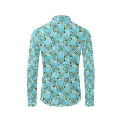 Butterfly Pattern Print Design 010 Men's Long Sleeve Shirt