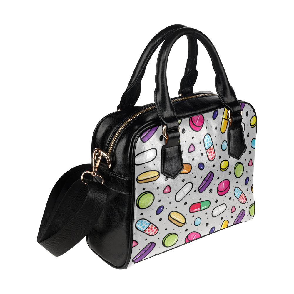Pill Pattern Print Design A04 Shoulder Handbag