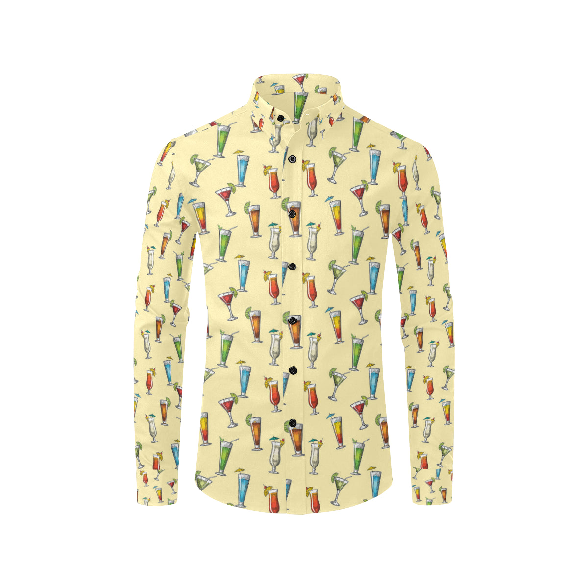 Cocktail Pattern Print Design 02 Men's Long Sleeve Shirt