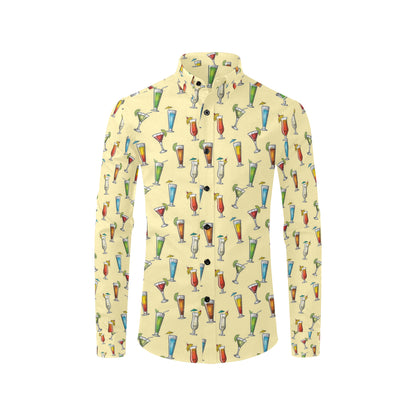 Cocktail Pattern Print Design 02 Men's Long Sleeve Shirt
