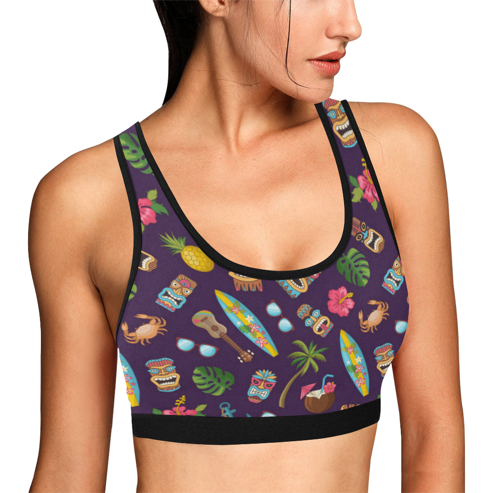 Hawaiian Themed Pattern Print Design H024 Sports Bra