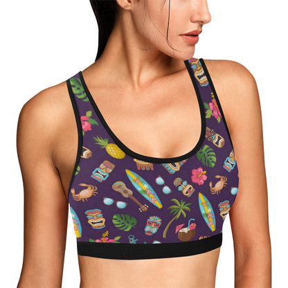 Hawaiian Themed Pattern Print Design H024 Sports Bra