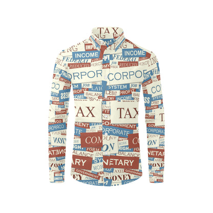 Accounting Financial Pattern Print Design 01 Men's Long Sleeve Shirt