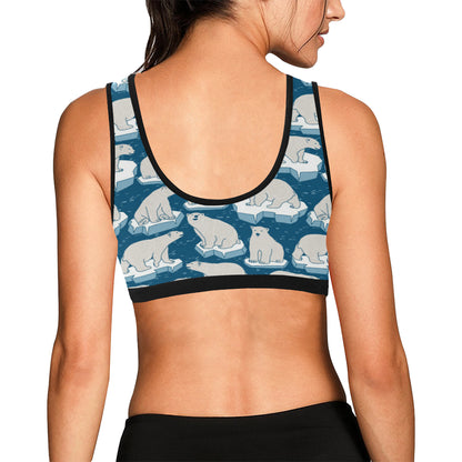 Polar Bear Pattern Print Design PB03 Sports Bra