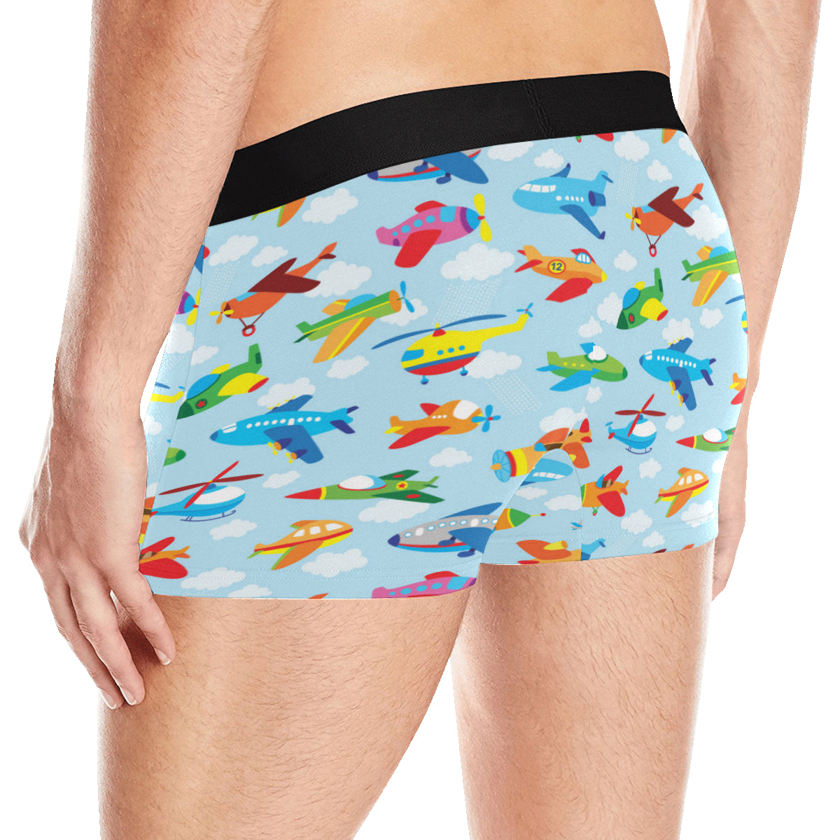 Airplane Colorful Pattern Print Design 01 Men's Boxer Briefs