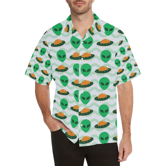 Alien UFO Pattern Print Design 04 Men's Hawaiian Shirt
