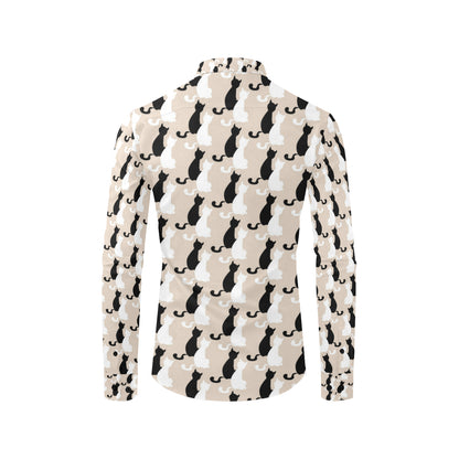 Cat Pattern Print Design 04 Men's Long Sleeve Shirt