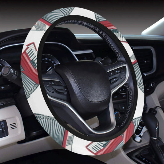 Accordion Pattern Print Design 03 Steering Wheel Cover with Elastic Edge