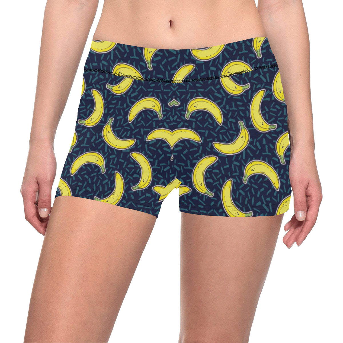 Banana Pattern Print Design BA09 Yoga Shorts