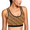 Bagel Pattern Print Design 02 Sports Bra