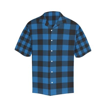 Buffalo check Blue Pattern Print Design 03 Men's Hawaiian Shirt