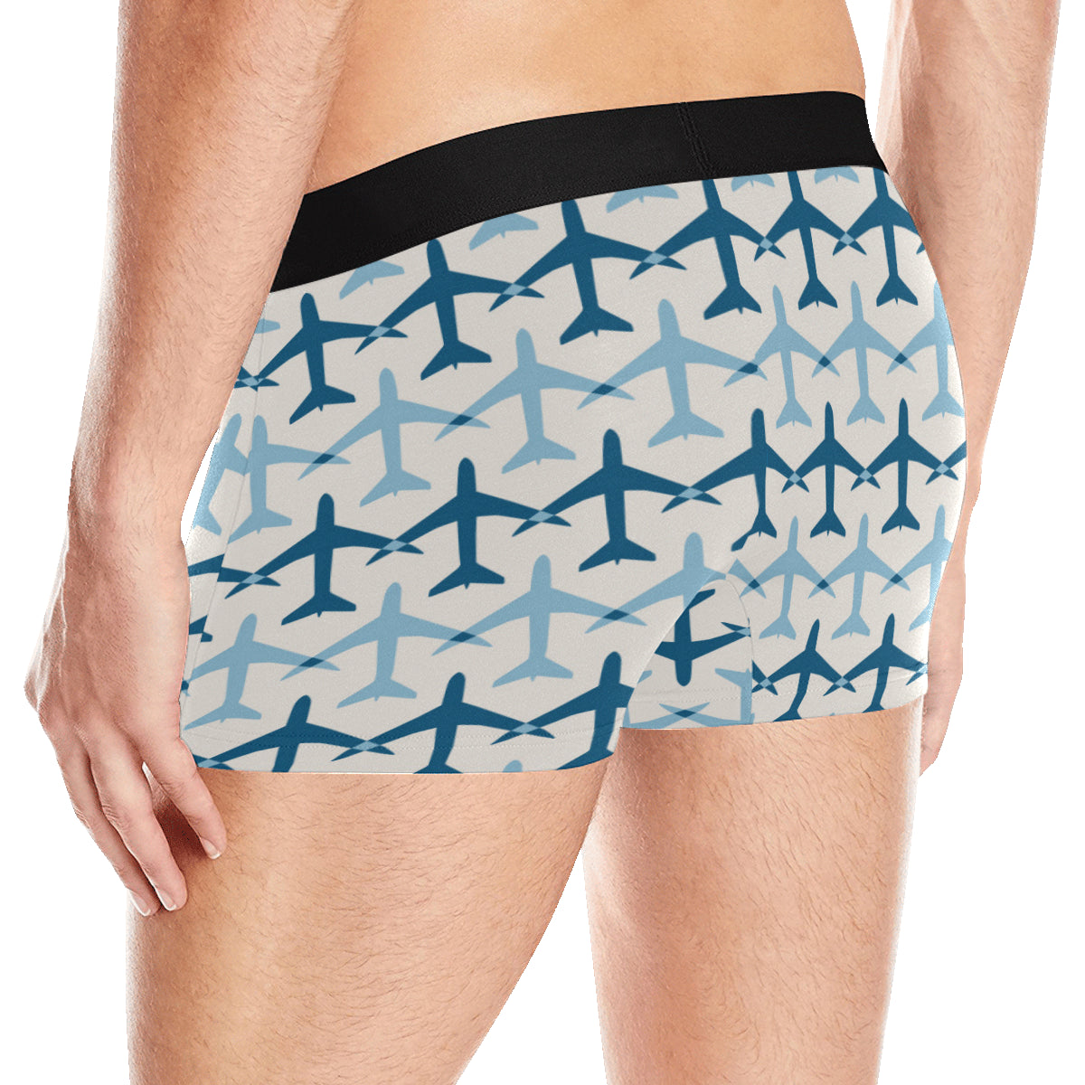 Airplane Pattern Print Design 04 Men's Boxer Briefs