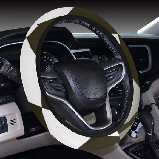 Checkered Flag Racing Style Steering Wheel Cover with Elastic Edge